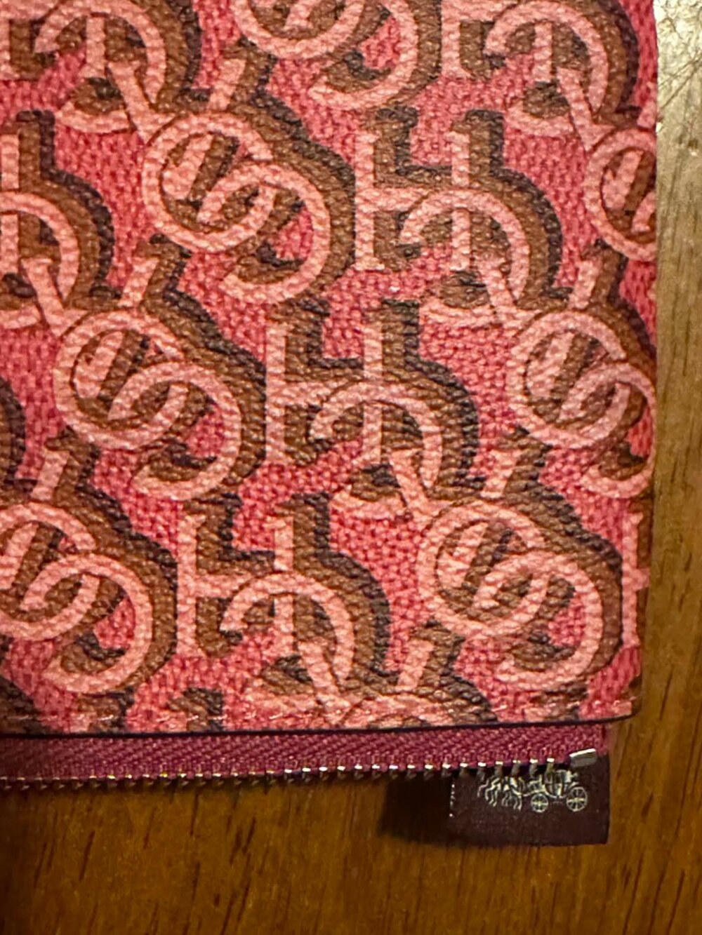 NWT Coach Corner Zip Wristlet With Coach Monogram Print